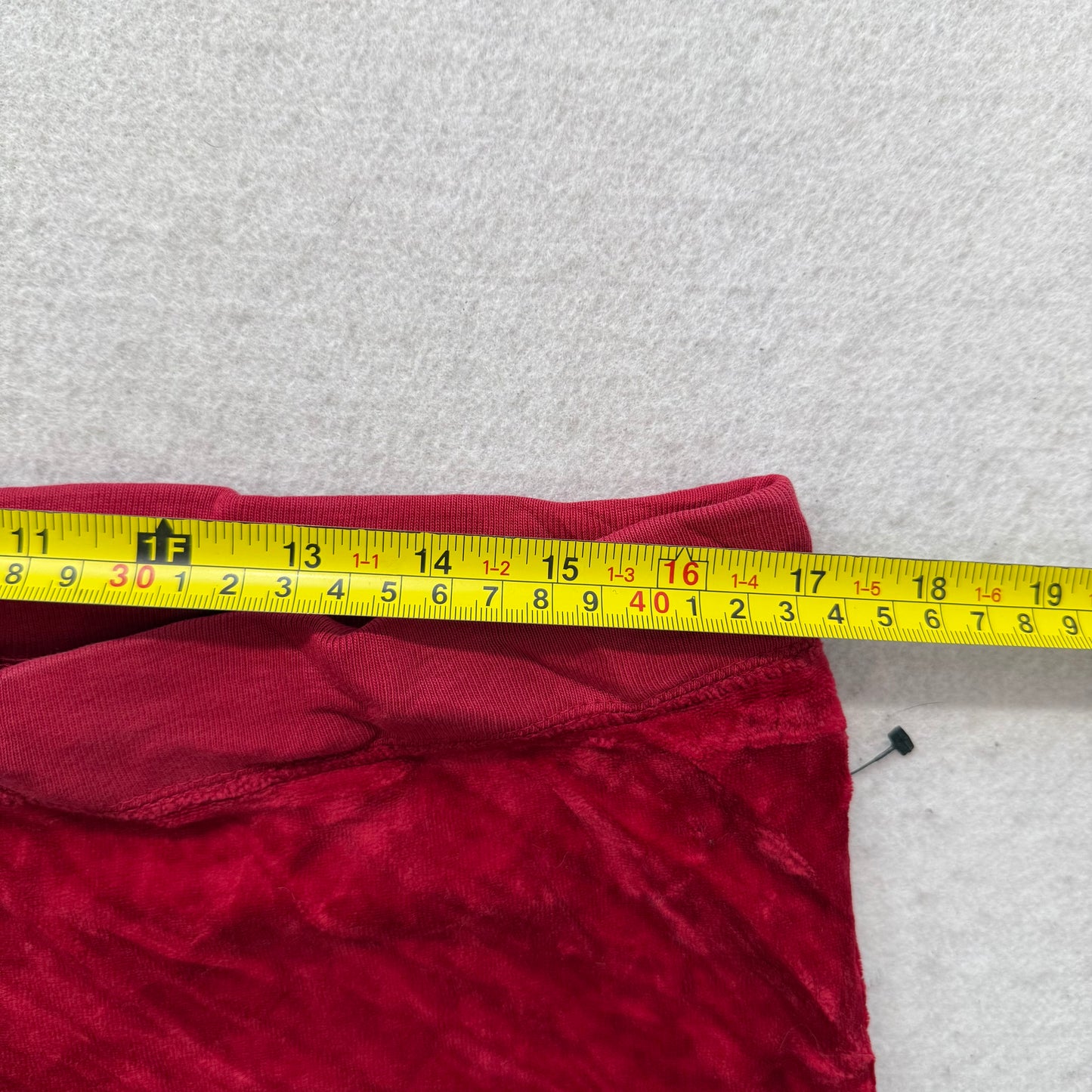 Vintage Juicy Couture Women's Ruby Red Velour Flared Track Pant Low Rise Size L