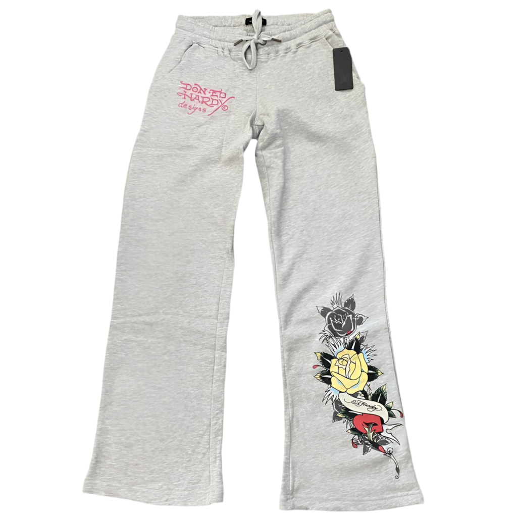 ED HARDY “ROSE HEART” GREY SET