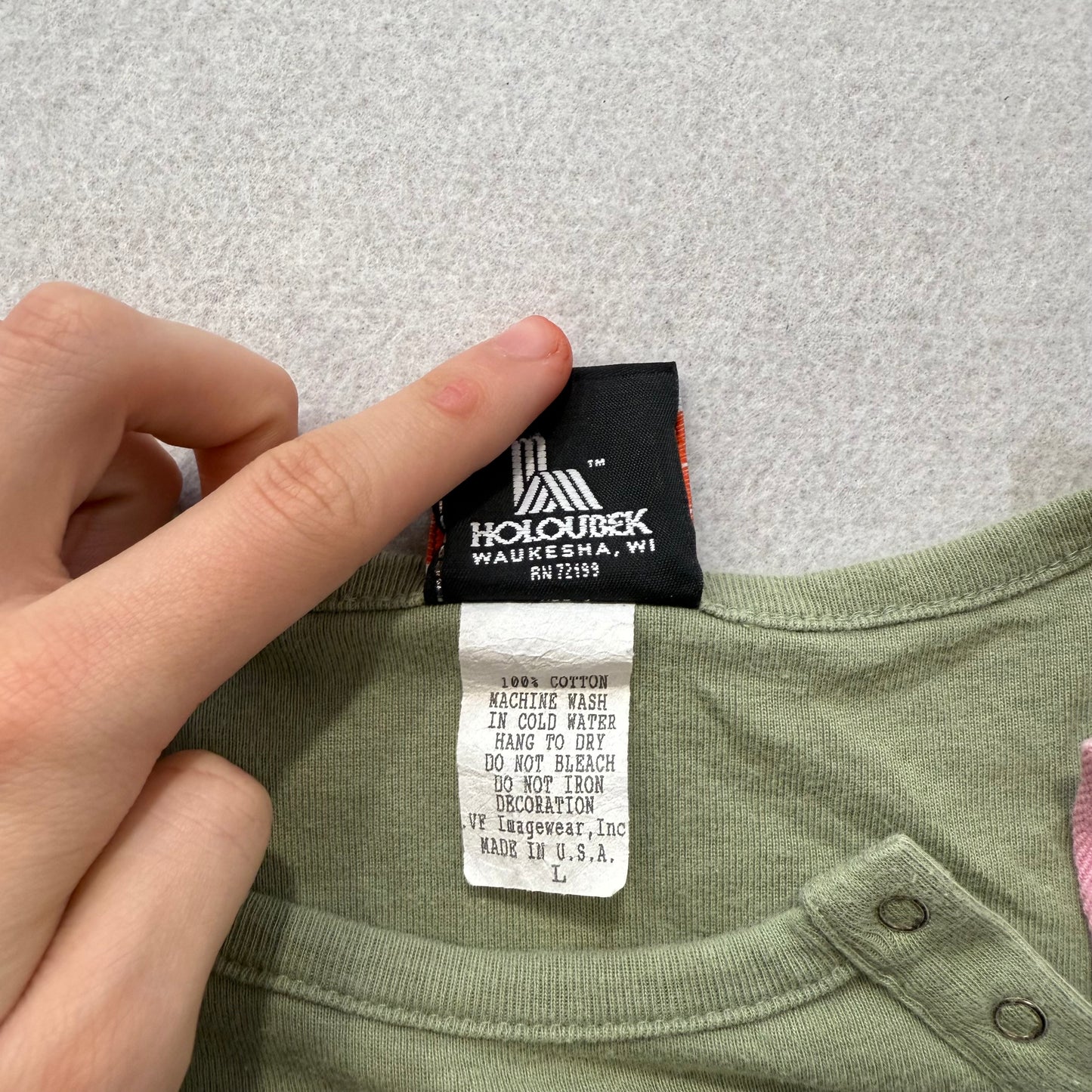 Harley Davidson Women's Green Cotton T-Shirt Logo Casual Tee Made In USA Size L