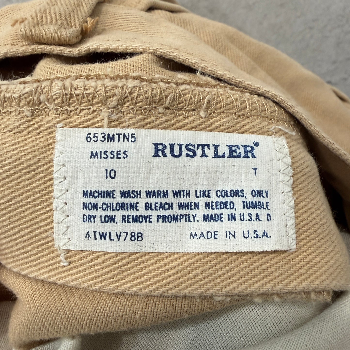 Vintage Rustler Women's Khaki Canvas Pants Pockets Classic  Made In USA Size 10