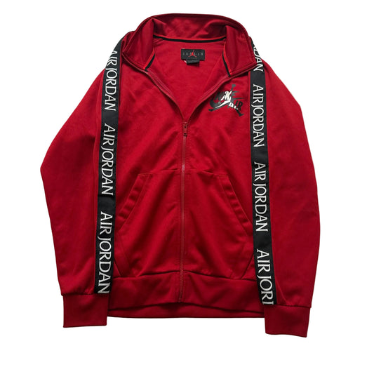Nike Air Jordan Mens Red Jumpman Classic Tricot Jacket Logo Taping Sleeve Size M