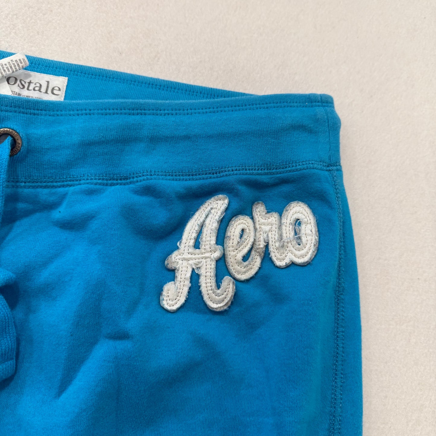 Aeropostale Women's Spirit Blue Flared Wide Leg Sweatpant Loungewear Logo Size L