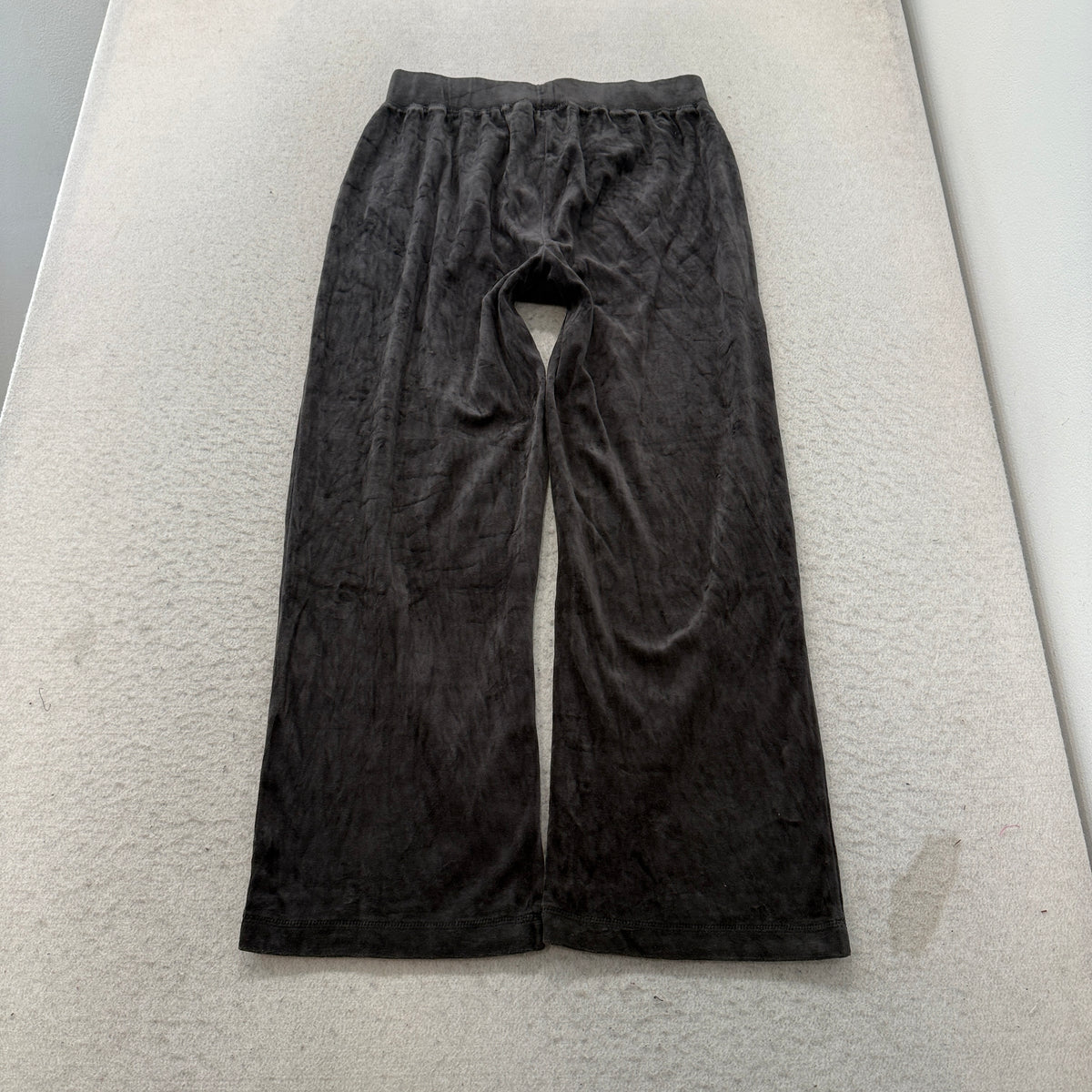 Juicy Couture Women's Charcoal Velour Wide Leg Track Pants Loungewear Y2K Size M
