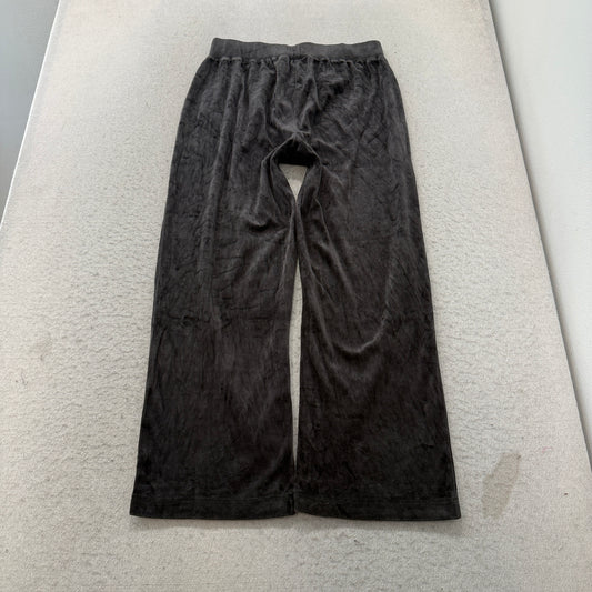 Juicy Couture Women's Charcoal Velour Wide Leg Track Pants Loungewear Y2K Size M