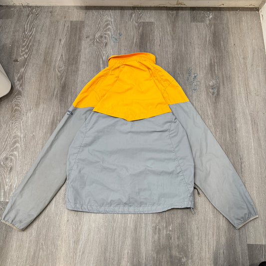 Vintage Nike Men's Grey Yellow Windbreaker Jacket Lightweight Mesh Lined Size M
