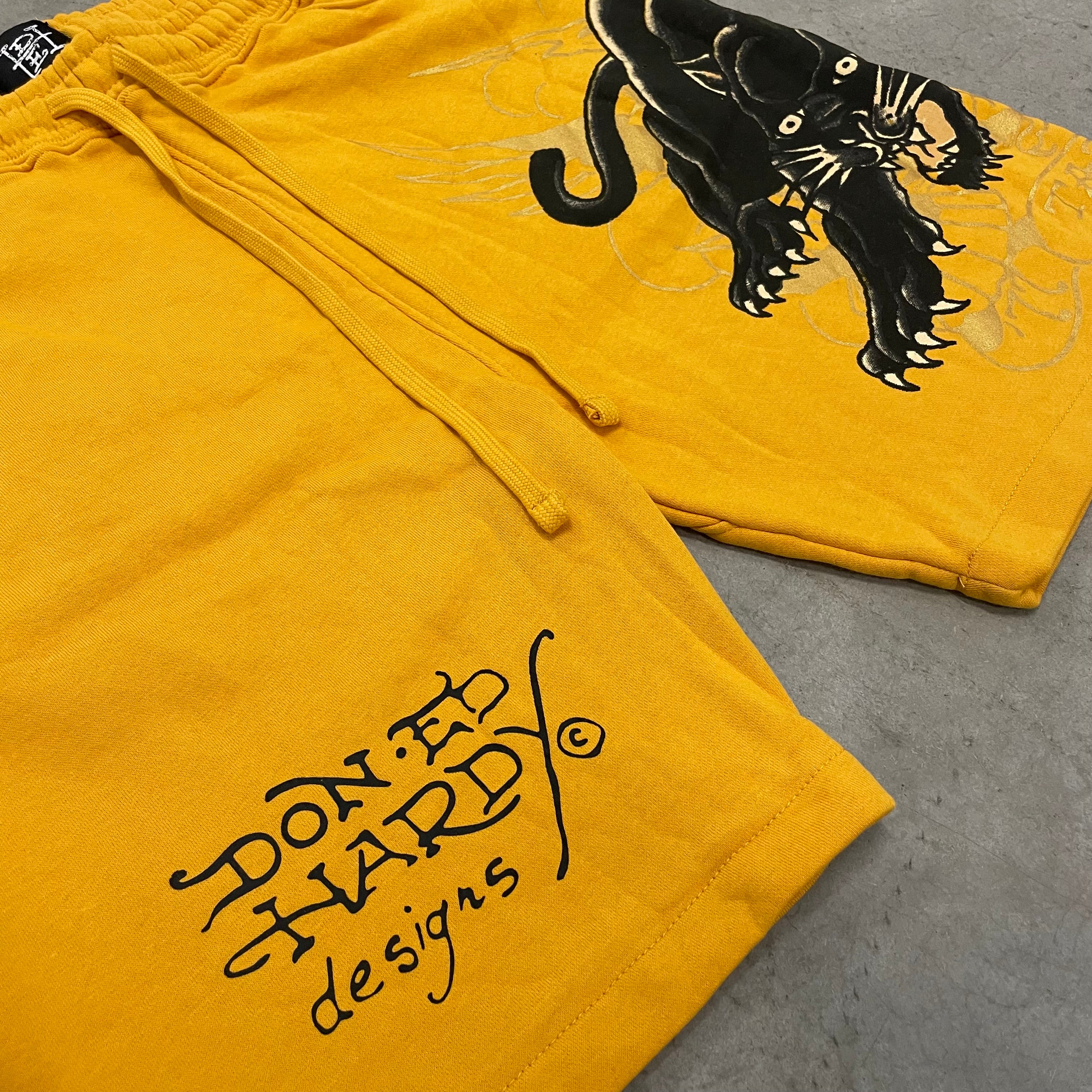 ED HARDY “Crawling Panther” GOLD SHORTS