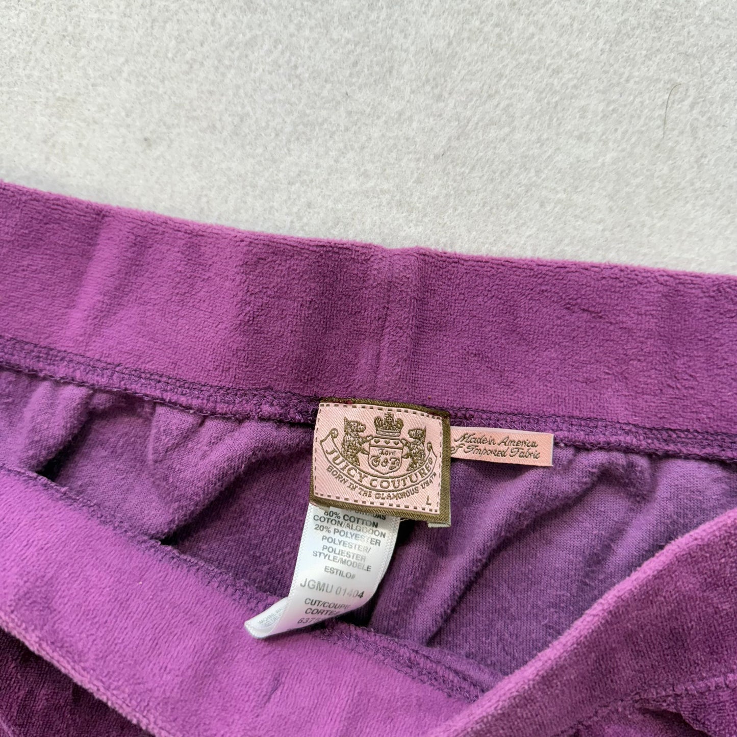 Vintage Juicy Couture Women's Plum Velour Flare Track Pant Loungewear Y2K Size L