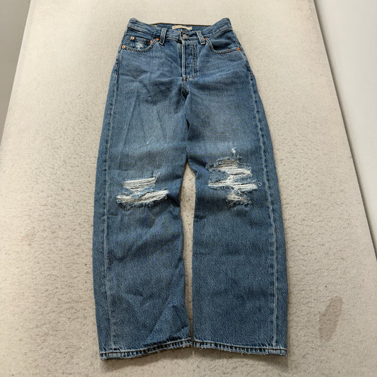 Levis Ribcage Straight Ankle Distressed Jeans Size 25 photo 1