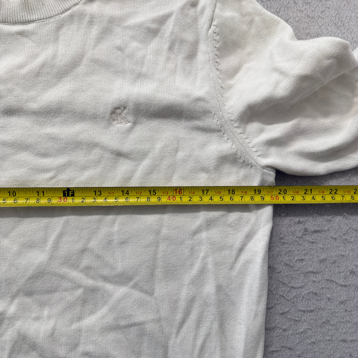 Calvin Klein Ivory Knit Crewneck Sweater Size S photo 4