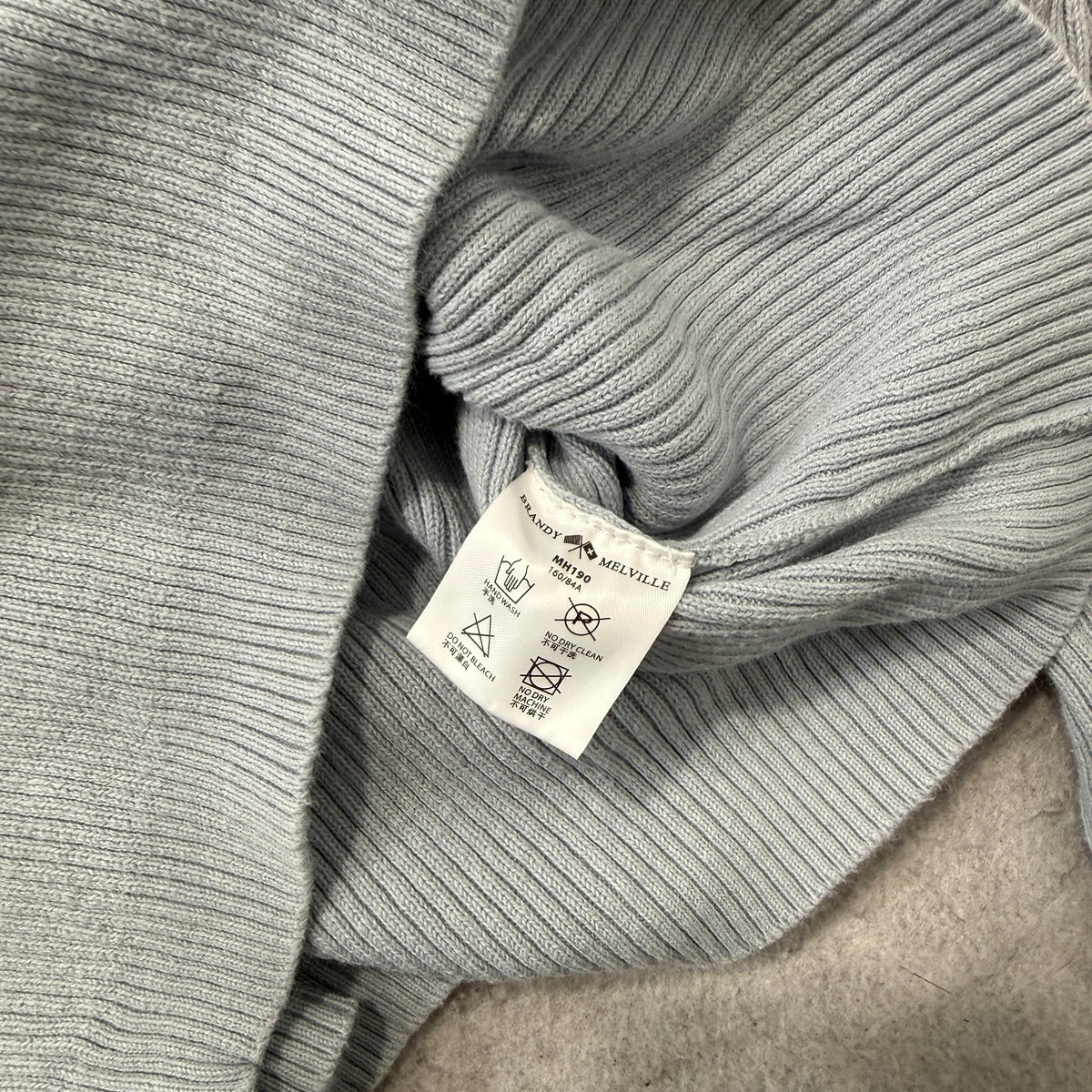 John Galt Brandy Melville Women's Baby Blue Ribbed Cropped Henley Top Size XS