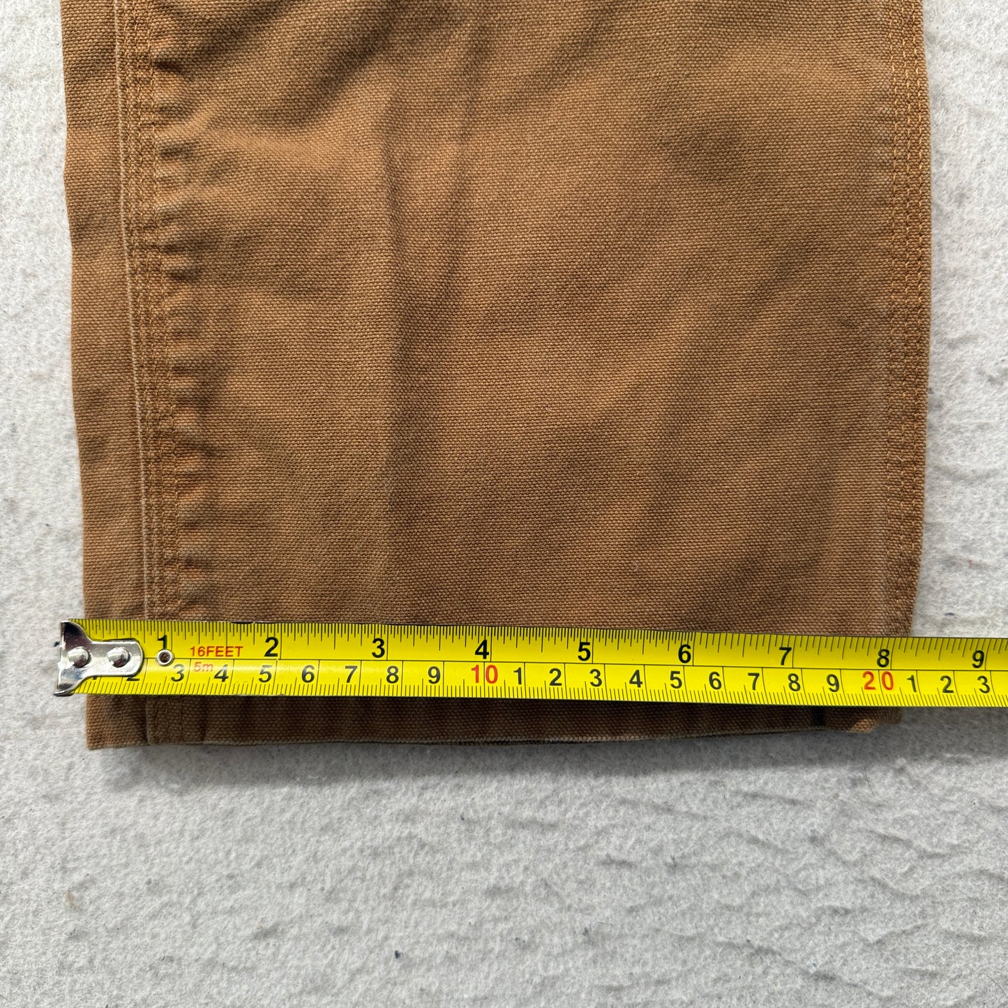 Carhartt Men's Brown Canvas Carpenter Pants Pockets Classic Logo Relaxed Size 14