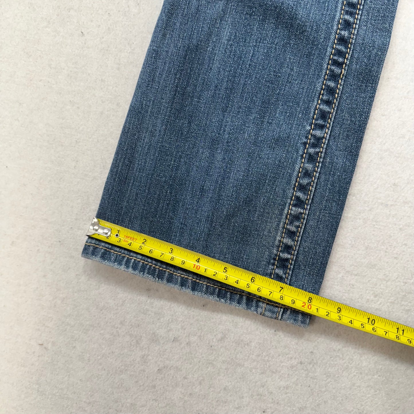 Miss Me Women's Medium Blue Denim Bootcut Jeans Embellished Snap Pockets Size 29