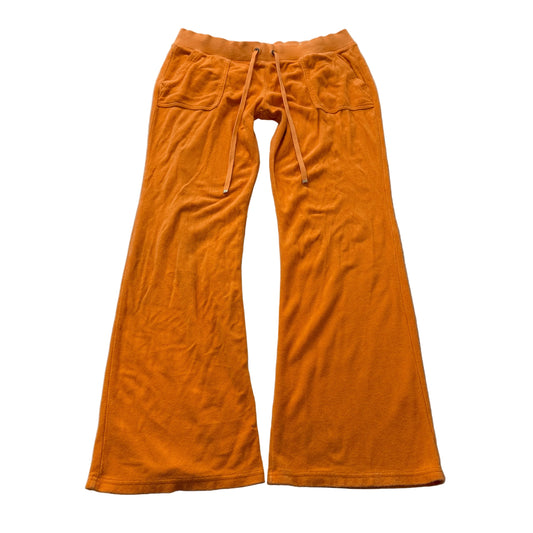 Juicy Couture Women's Orange Terry Cloth Flared Track Pant Drawstring Size M