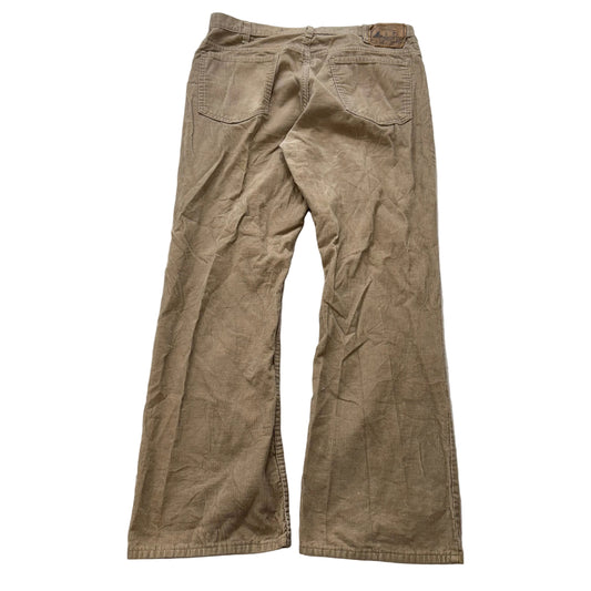 Vintage 1970s Men’s Plain Pockets Tan Corduroy Bootcut Pants Zip-Fly Size 36