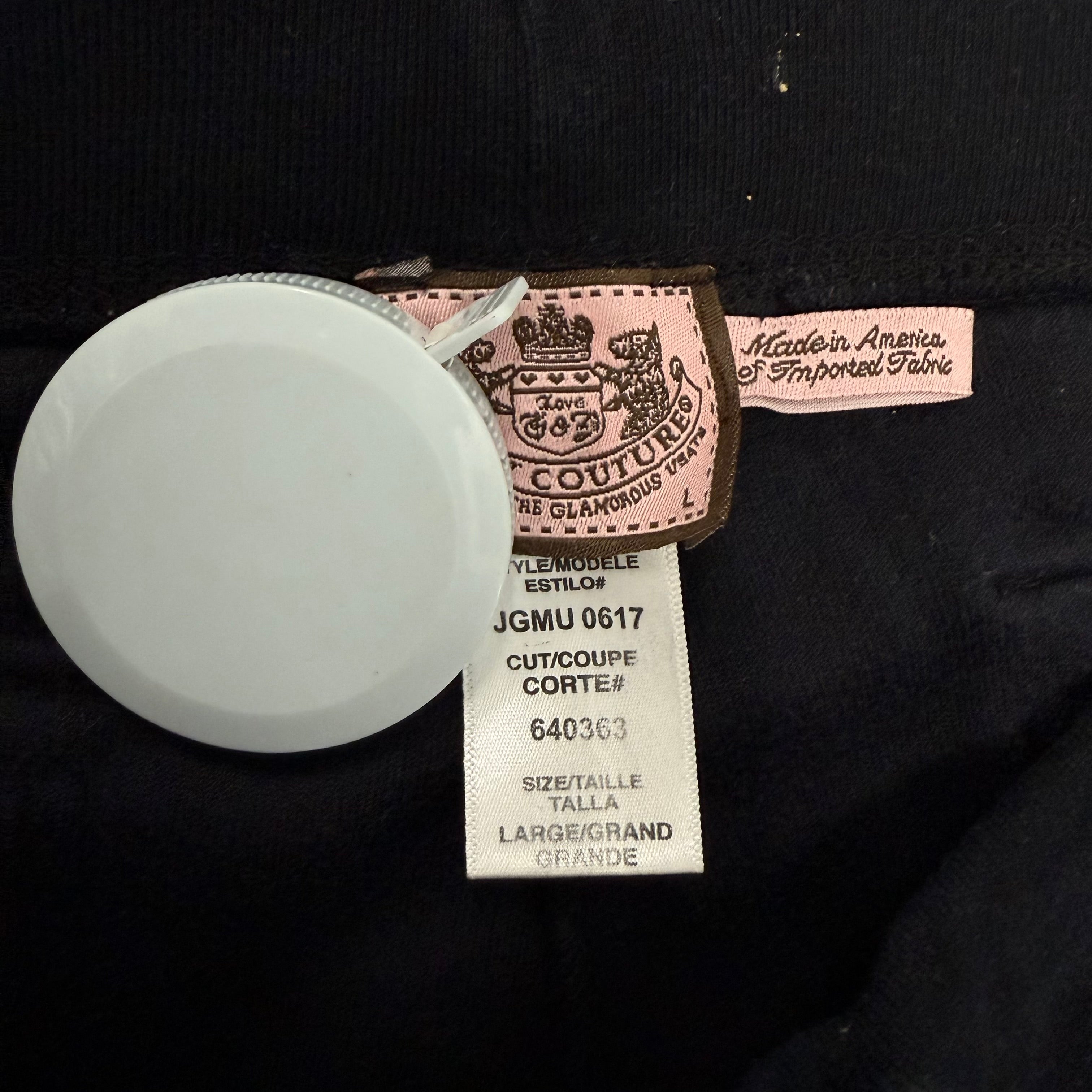 Black VINTAGE Velour Juicy Couture Flared Pants w/ BACK POCKETS SIZE L