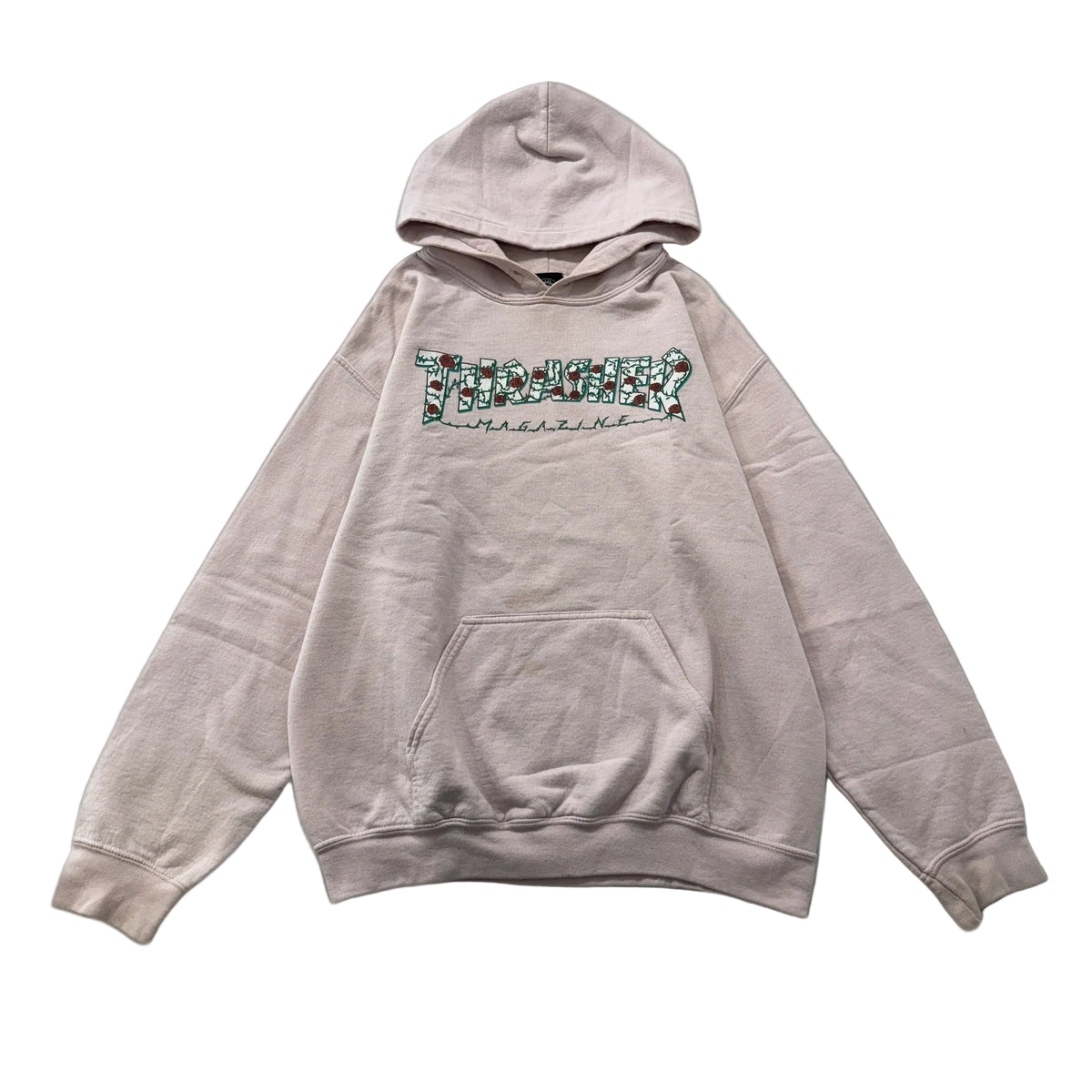 Thrasher Pink Rose Magazine Logo Pullover Hoodie Size M photo 1