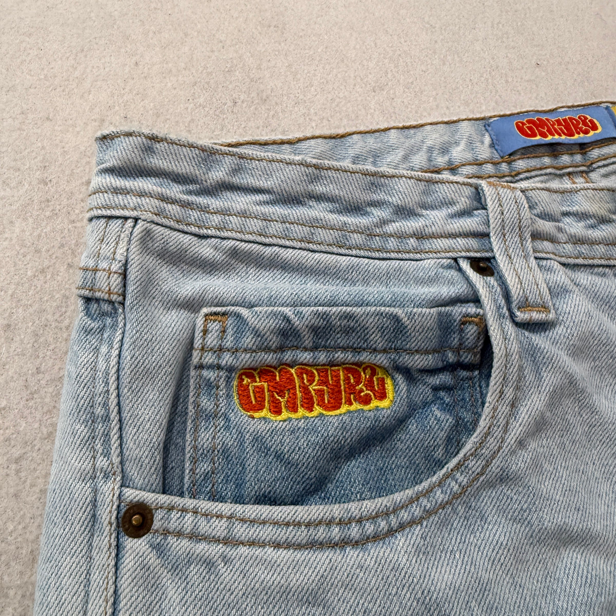 Empyre Men's Blue Denim Jeans Baggy Fit Zip-Fly Pockets Classic Logo Size 30
