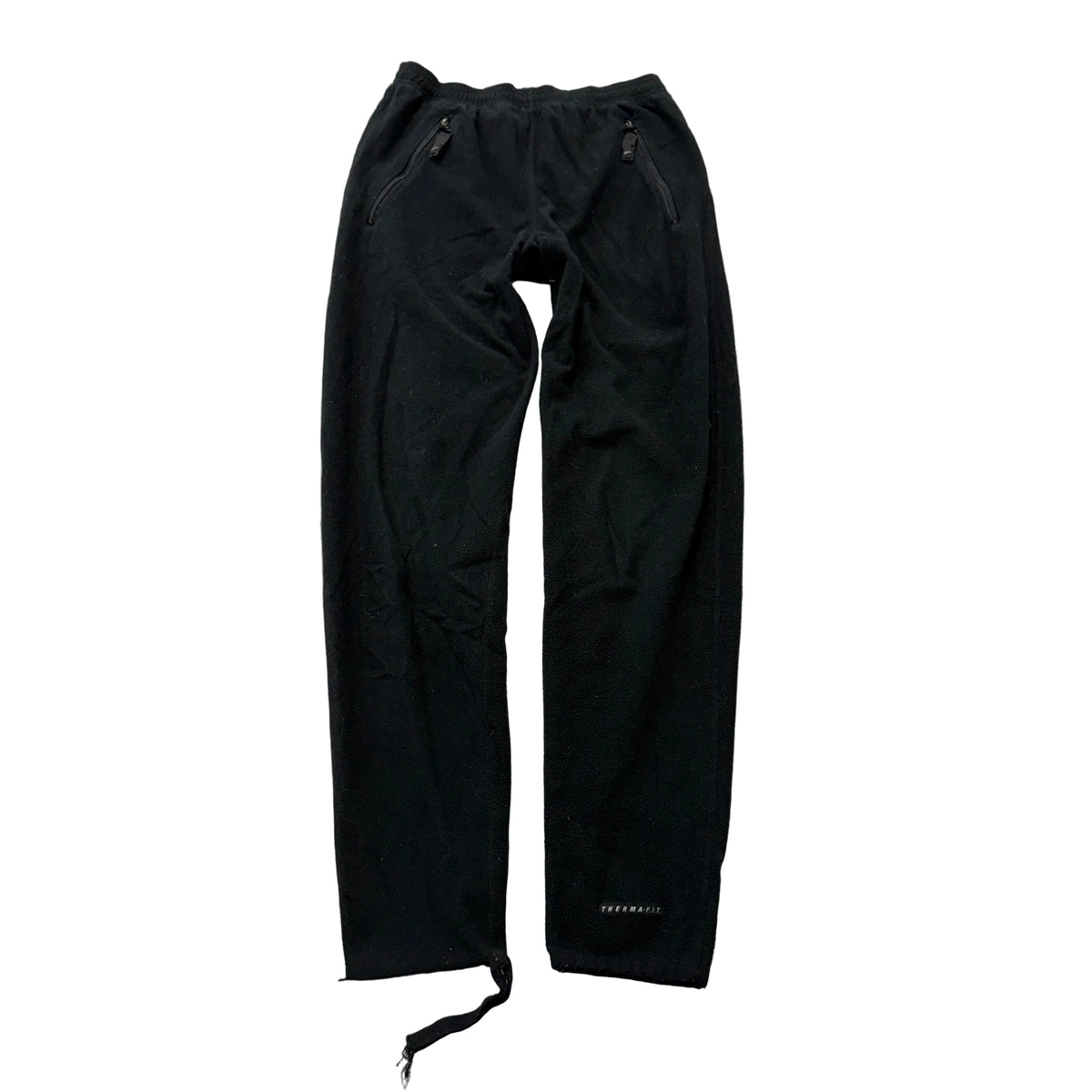 Nike Men's Black Fleece Sweatpants Zippered Pockets Drawcord Hem Logo Size S