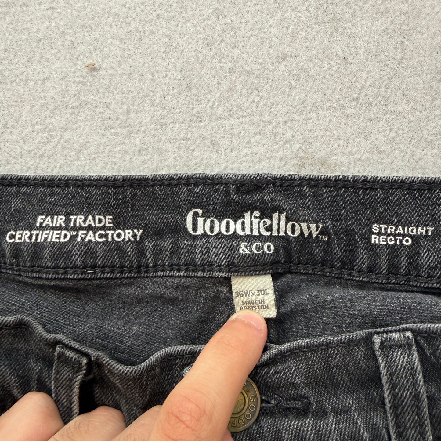 Goodfellow & Co. Straight Recto Men's Black Denim Jeans Classic Y2K Size W36xL30
