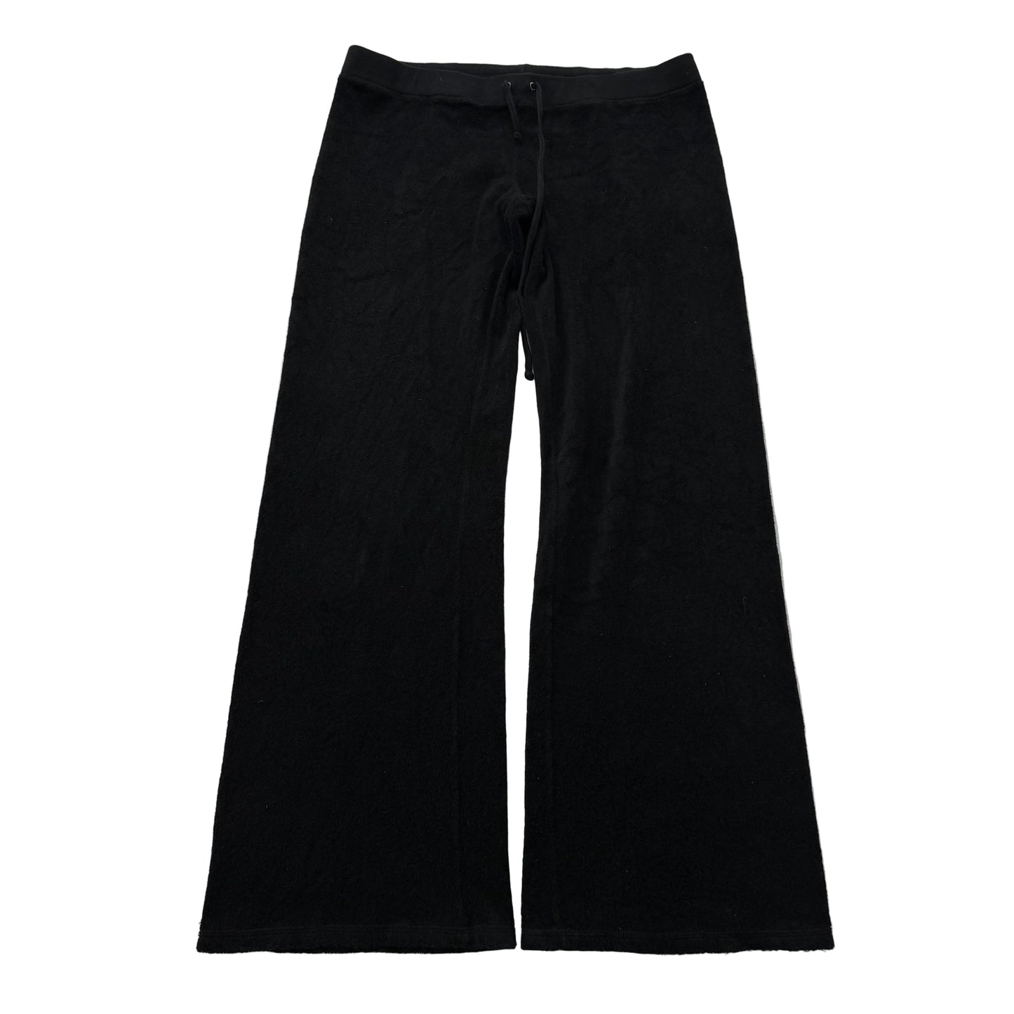 2003 Vintage Juicy Couture Womens Black Velour Flared Track Pant Low Rise Size L