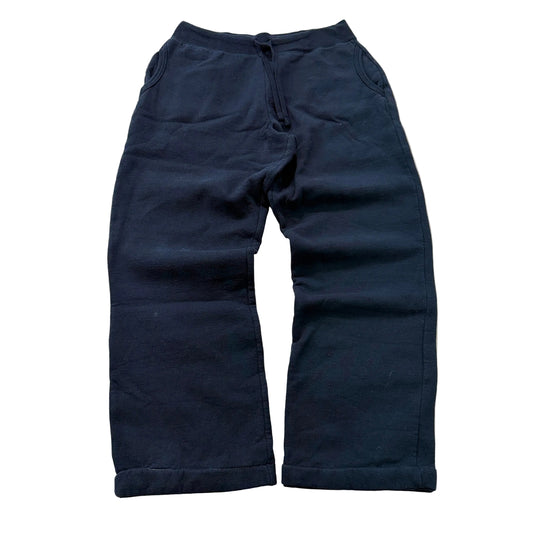 Gildan Women's Navy Blue Fleece Sweatpants Drawstring Pockets Wide Leg Size XL