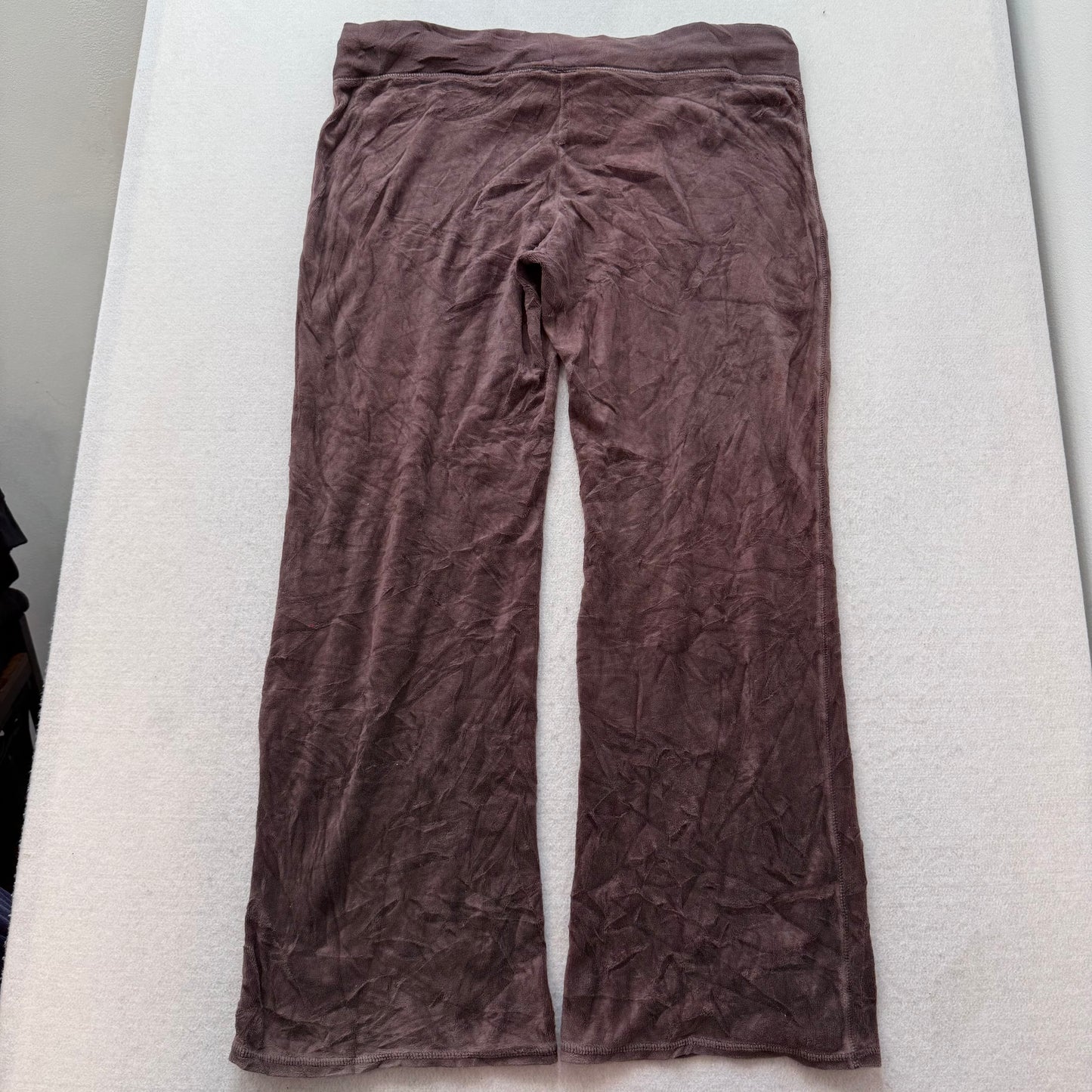 Vintage Juicy Couture Women's Brown Flared Wide Leg Track Pant Loungewear Size L