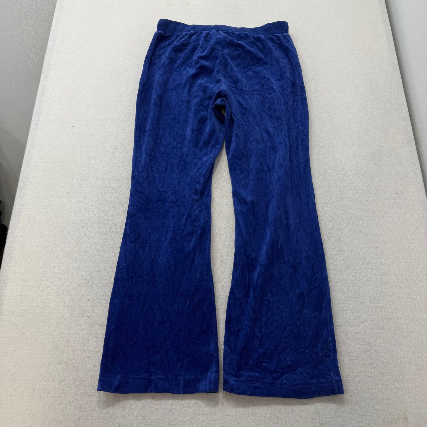 Juicy Couture Women's Cobalt Blue Velour Flared Track Pant Loungewear Y2K Size M