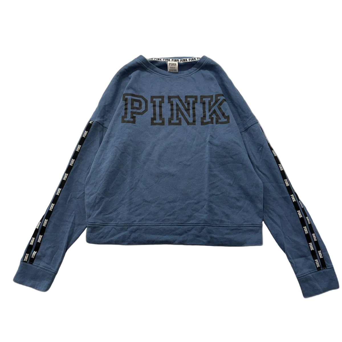 PINK Victorias Secret Blue Logo Crewneck Sweatshirt Size S photo 1