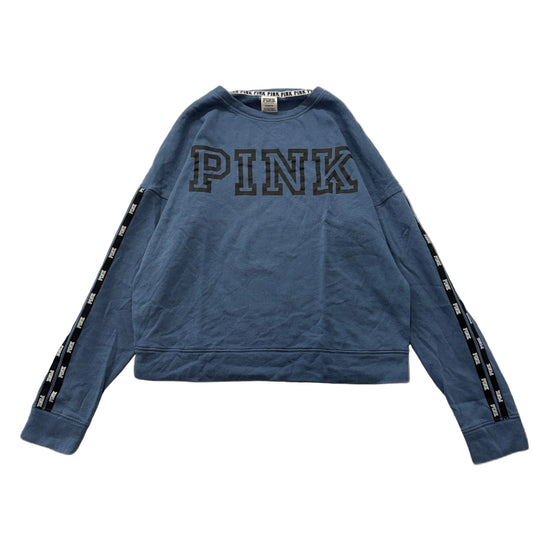 PINK Victorias Secret Blue Logo Crewneck Sweatshirt Size S photo 1