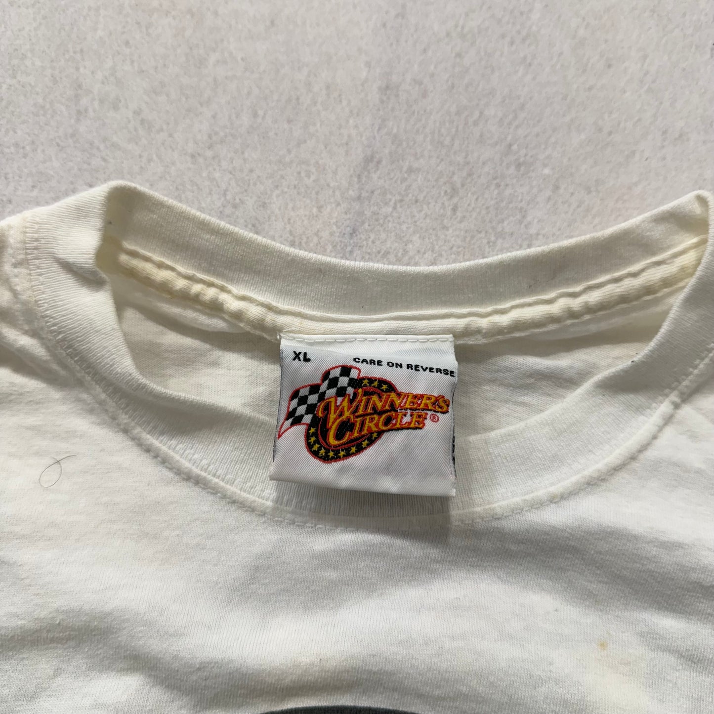 Jimmie Johnson #48 NASCAR 2007 Champion White Cotton T-Shirt Nextel Cup Size XL