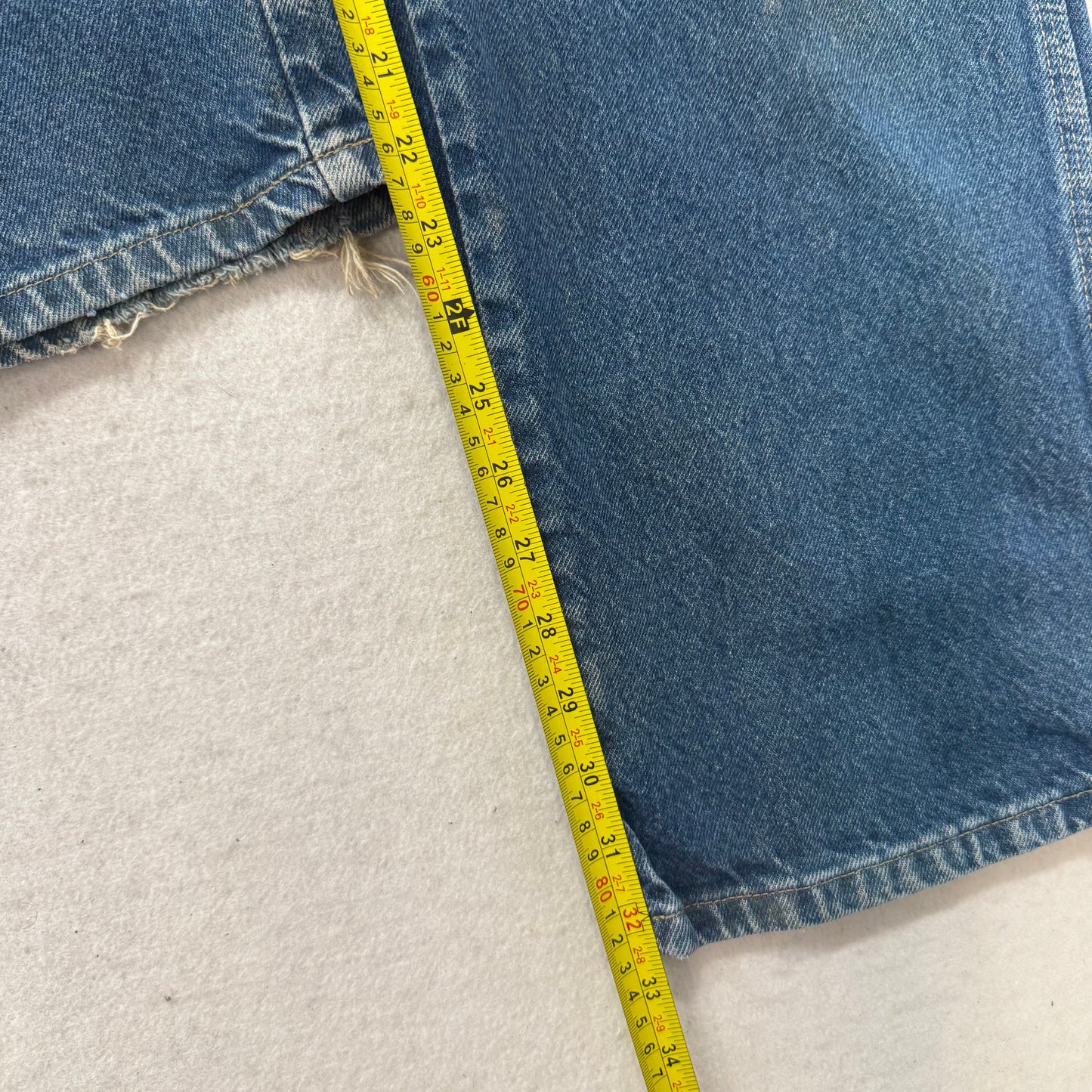 Dickies Men's Medium Blue Denim Wide Leg Carpenter Jeans Utility Pockets Size 38