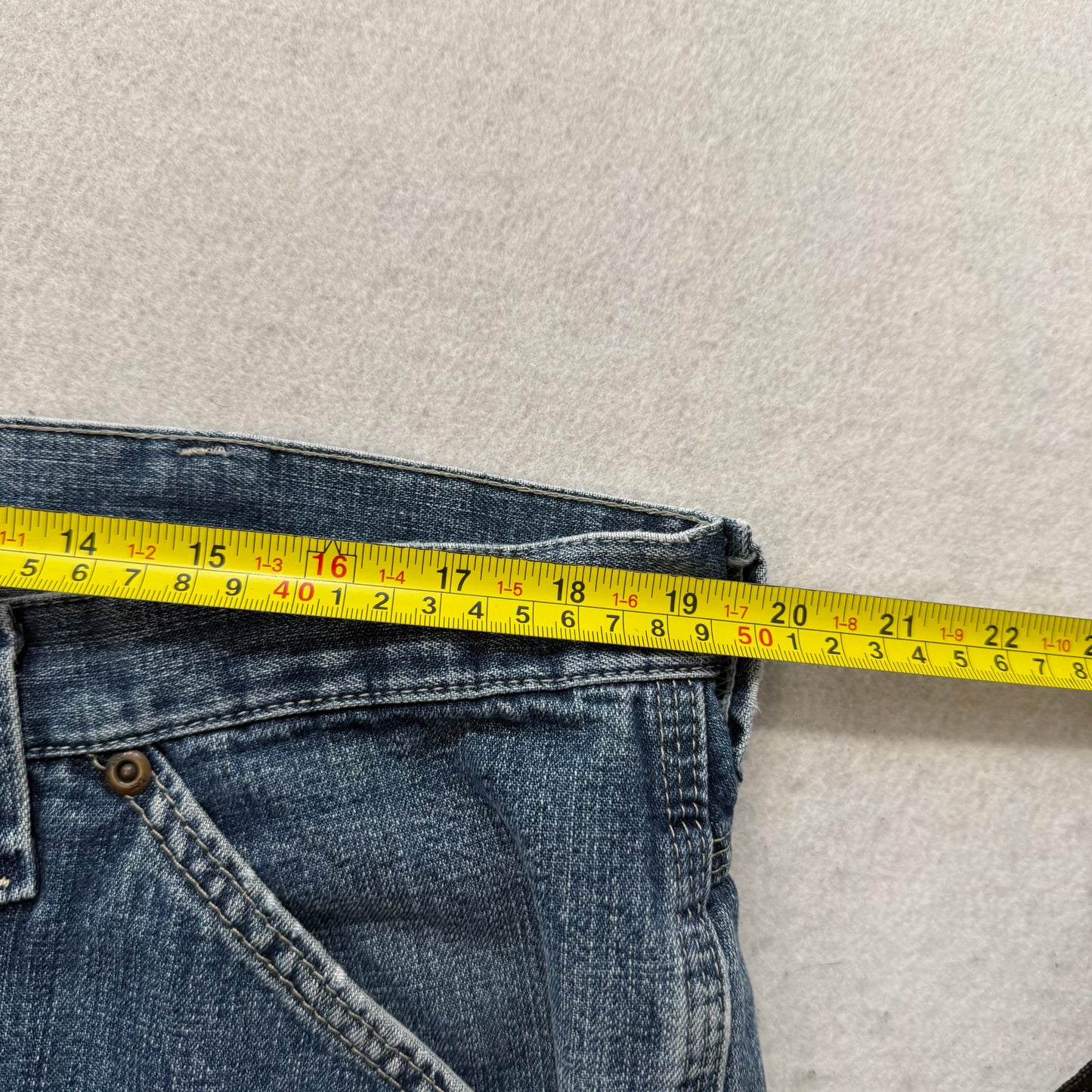 Lee Men Medium Blue Denim Baggy Straight Leg Carpenter Jeans Hammer Loop Size 40
