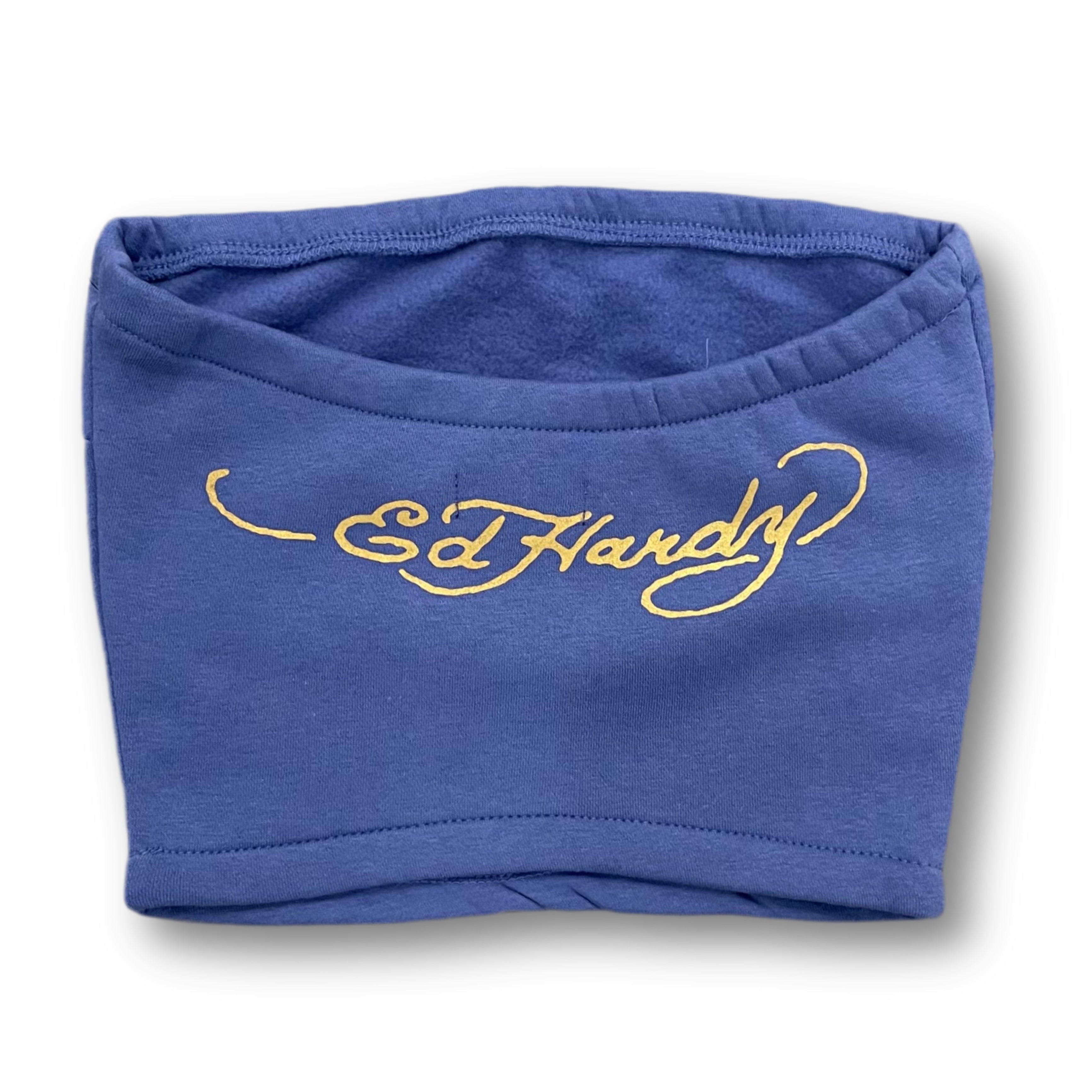 ED HARDY “NYC Skull” BLUE TUBE TOP
