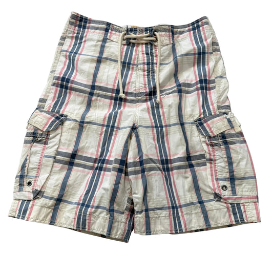 Hollister California Men's Multicolor Plaid Swim Shorts Cargo Pocket Y2K Size 11
