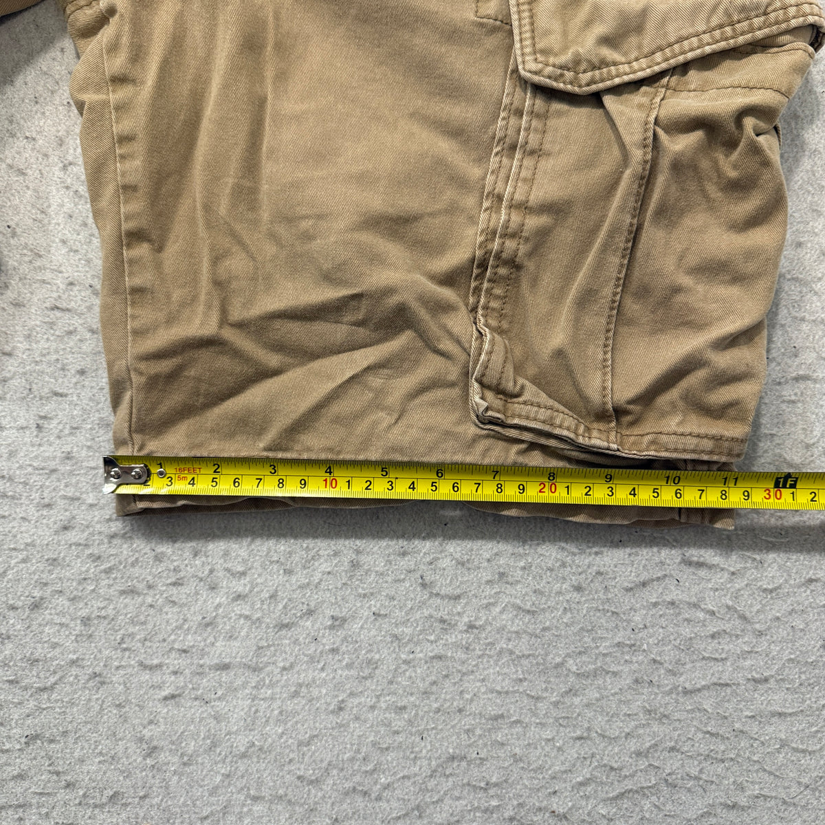 Old Navy Cargo Shorts Men's Khaki Tan Cotton Twill Utility Pockets Size 36 photo 6