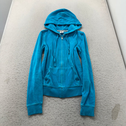 Victoria's Secret PINK Bright Blue Velour Hoodie, size S – photo 2 of 6