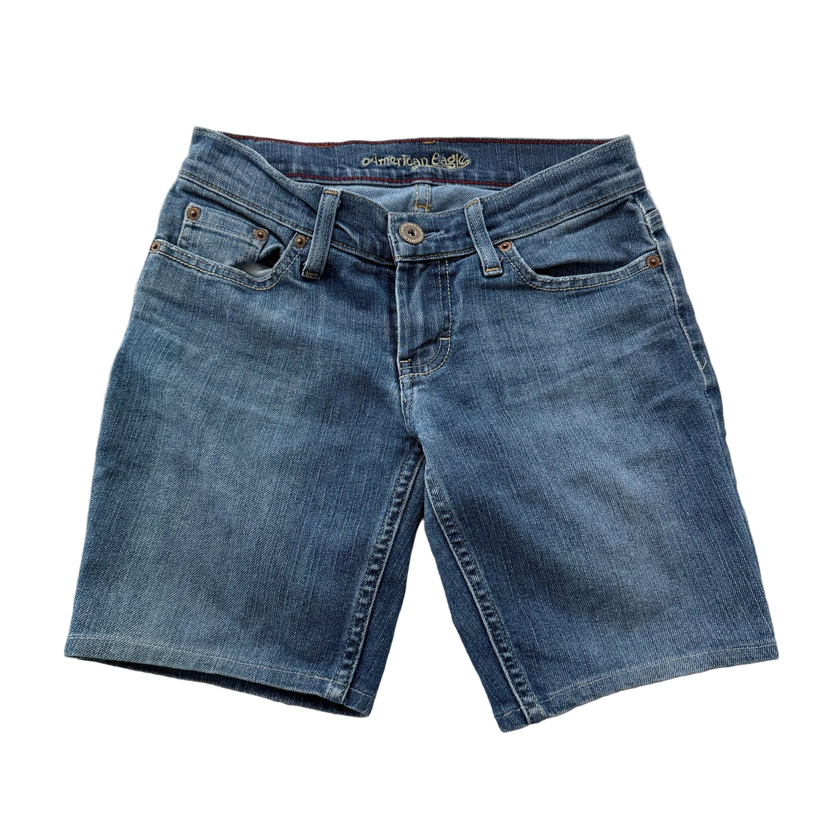 American Eagle medium wash denim Bermuda shorts