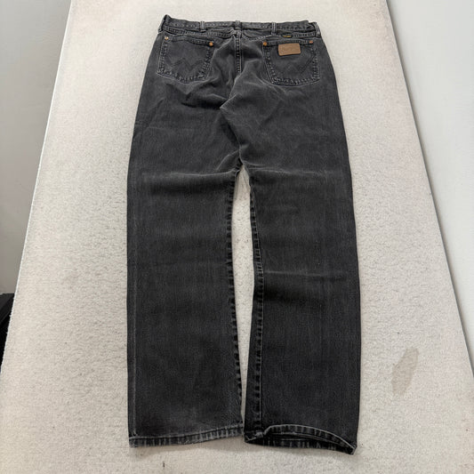 Wrangler Black Denim Cowboy Cut Jeans Size 34x32 photo 2