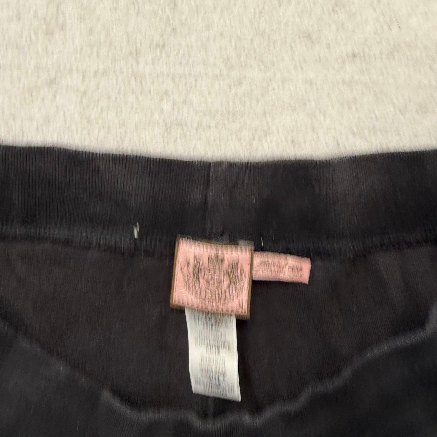 Juicy Couture Women Black Terrycloth Flare Track Pant Low Rise Loungewear Size M