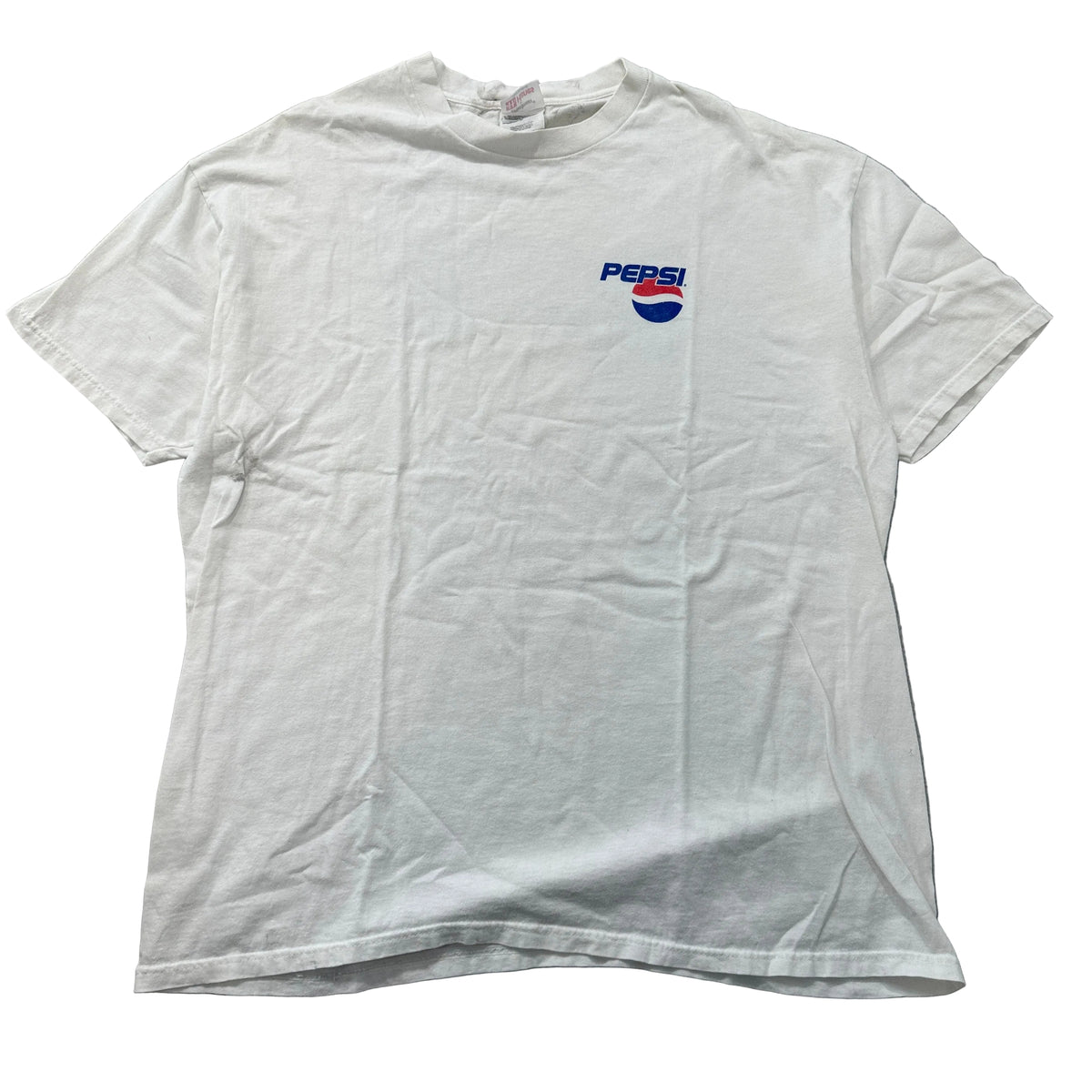 Pepsi white left chest logo graphic tee front