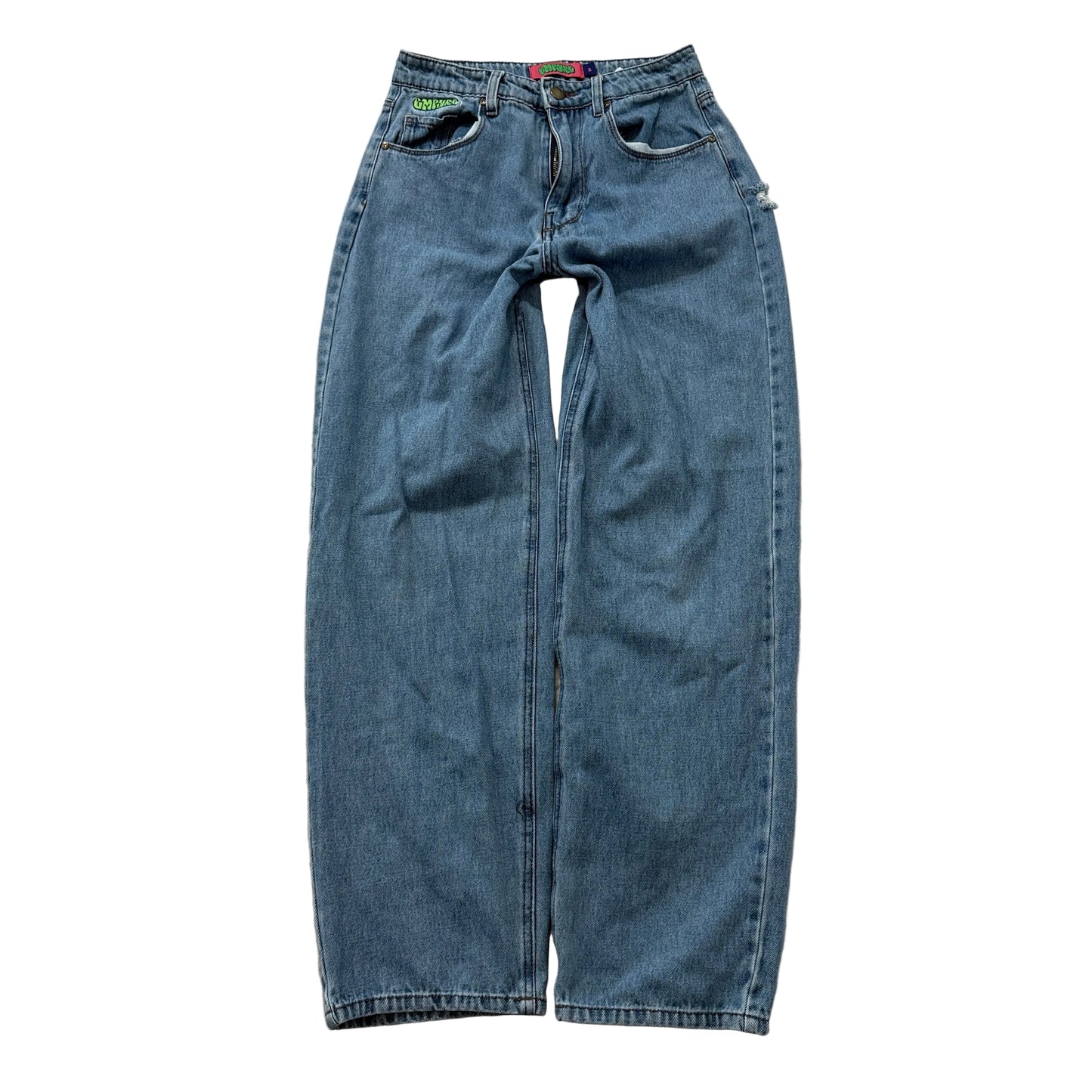 Empyre Women's Blue Denim Jeans Relaxed Fit Zip-Fly Pocket Classic Logo Size 2