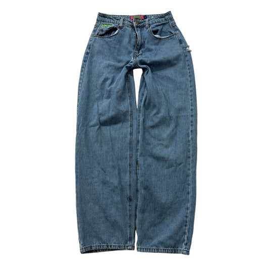 Empyre Women's Blue Denim Jeans Relaxed Fit Zip-Fly Pocket Classic Logo Size 2