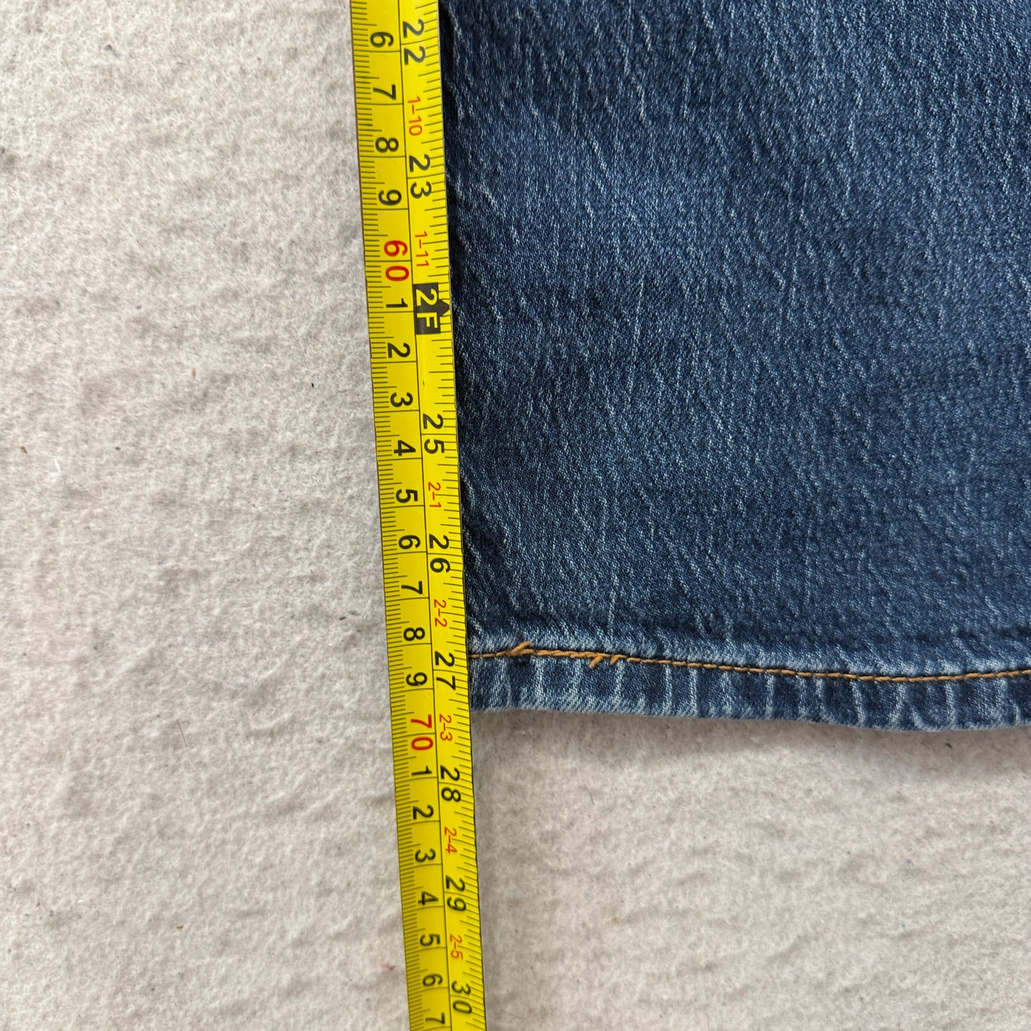 Levi's 505 Men's Blue Denim Jeans Straight Fit Zip-Fly Pockets Size W36xL30