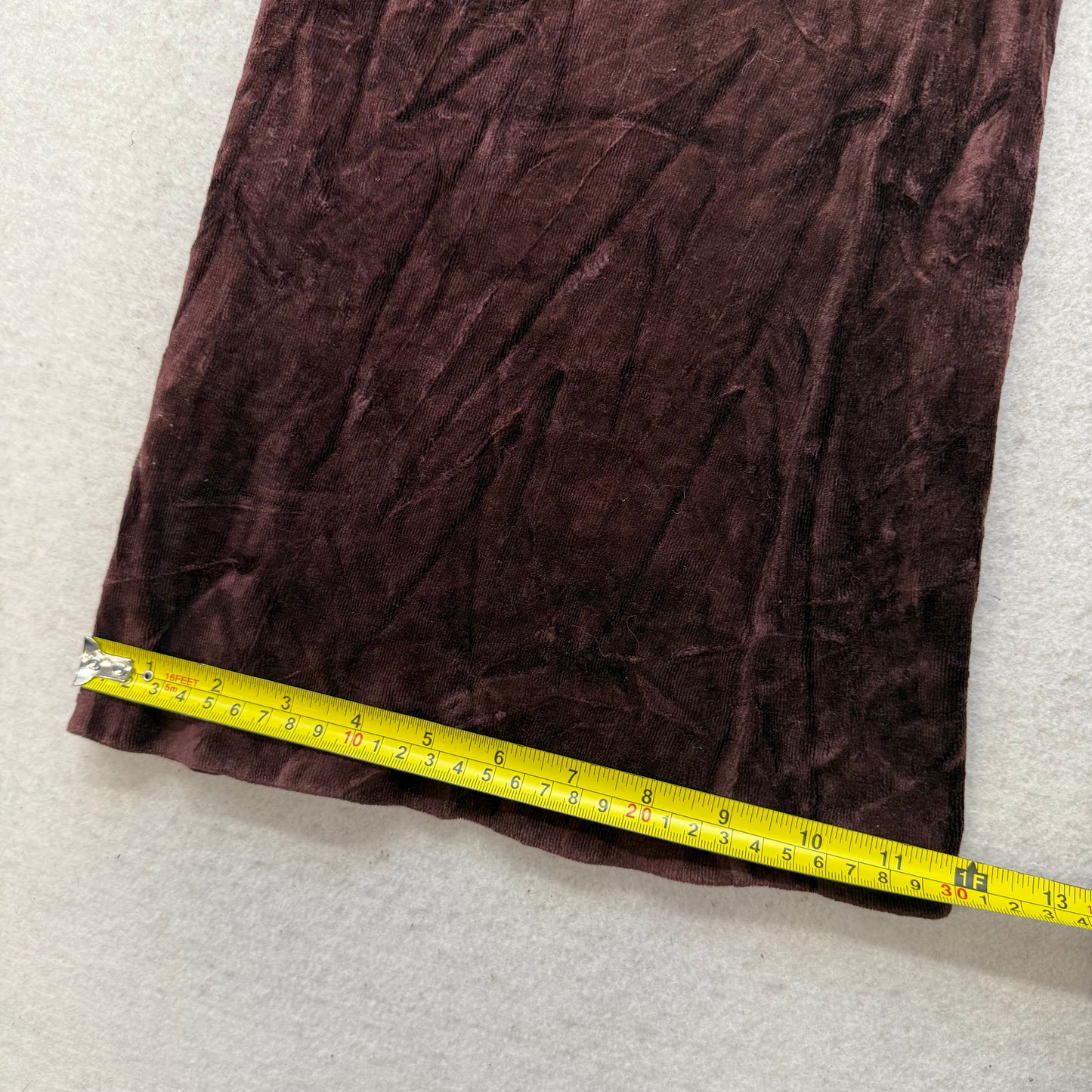 Juicy Couture Women's Brown Velour Flared Track Pants Back Flap Pockets Size M