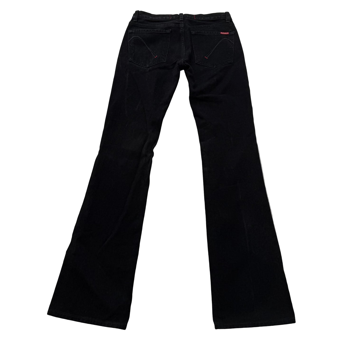 Guess Jeans Women's Solid Black Denim Bootcut Jeans Y2K Fashion Logo Size 26