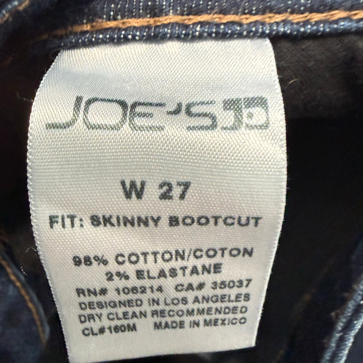 Joe's Jeans Skinny Bootcut Women's Blue Dark Wash Denim Jeans Stretch Size W27