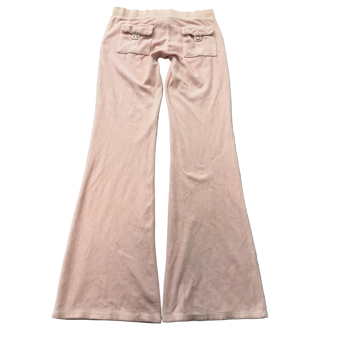 2003 Vintage Juicy Couture Women's Baby Pink Velour Flared Track Pant Y2K Size P