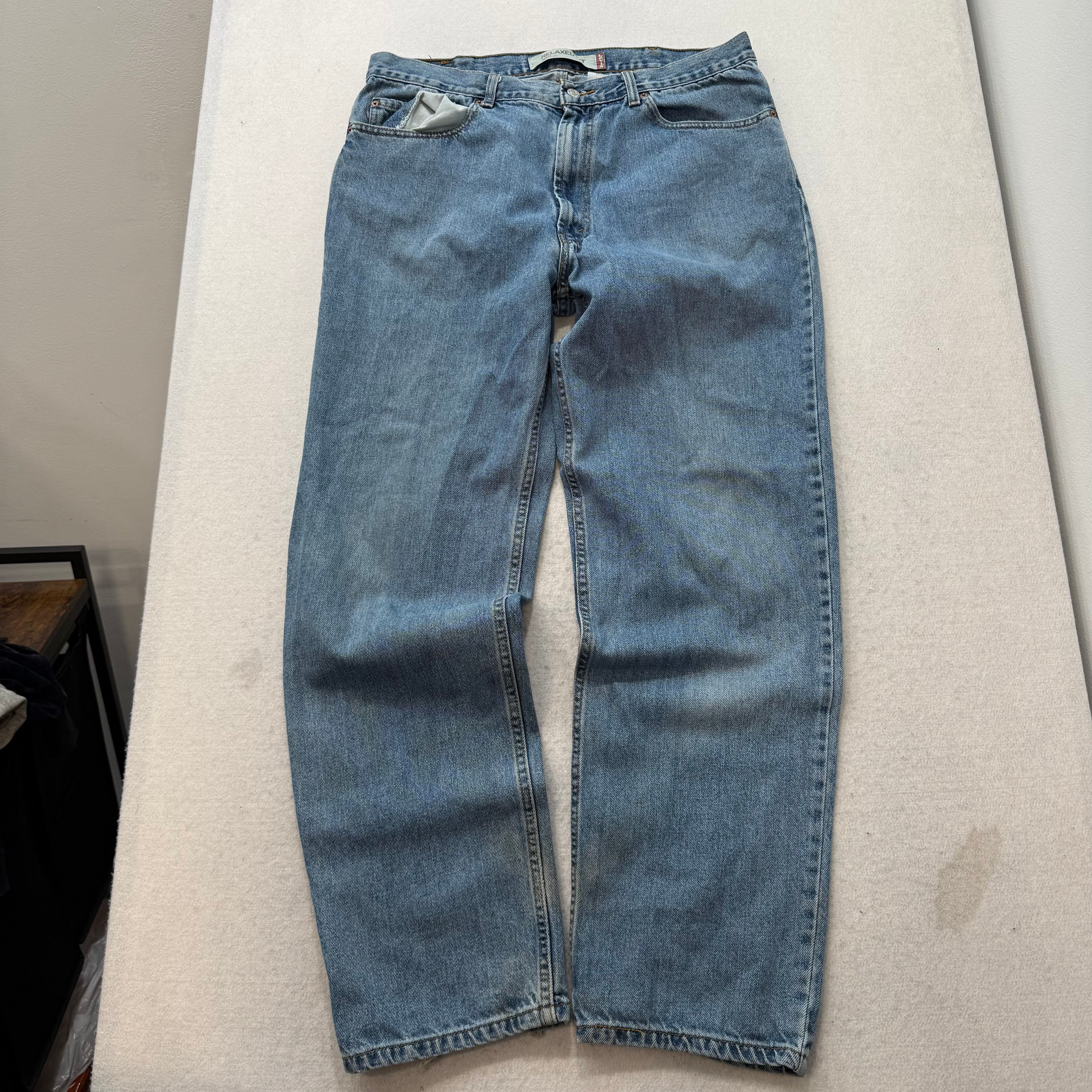 Levi's 550 Men's Blue Straight Leg Denim Jeans Zip-Fly Relaxed Fit Size 38x34