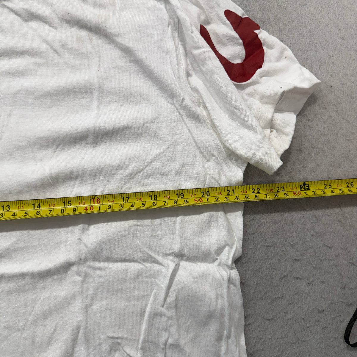 True Religion Red Horseshoe Logo Crew Neck T-Shirt White Size L photo 4