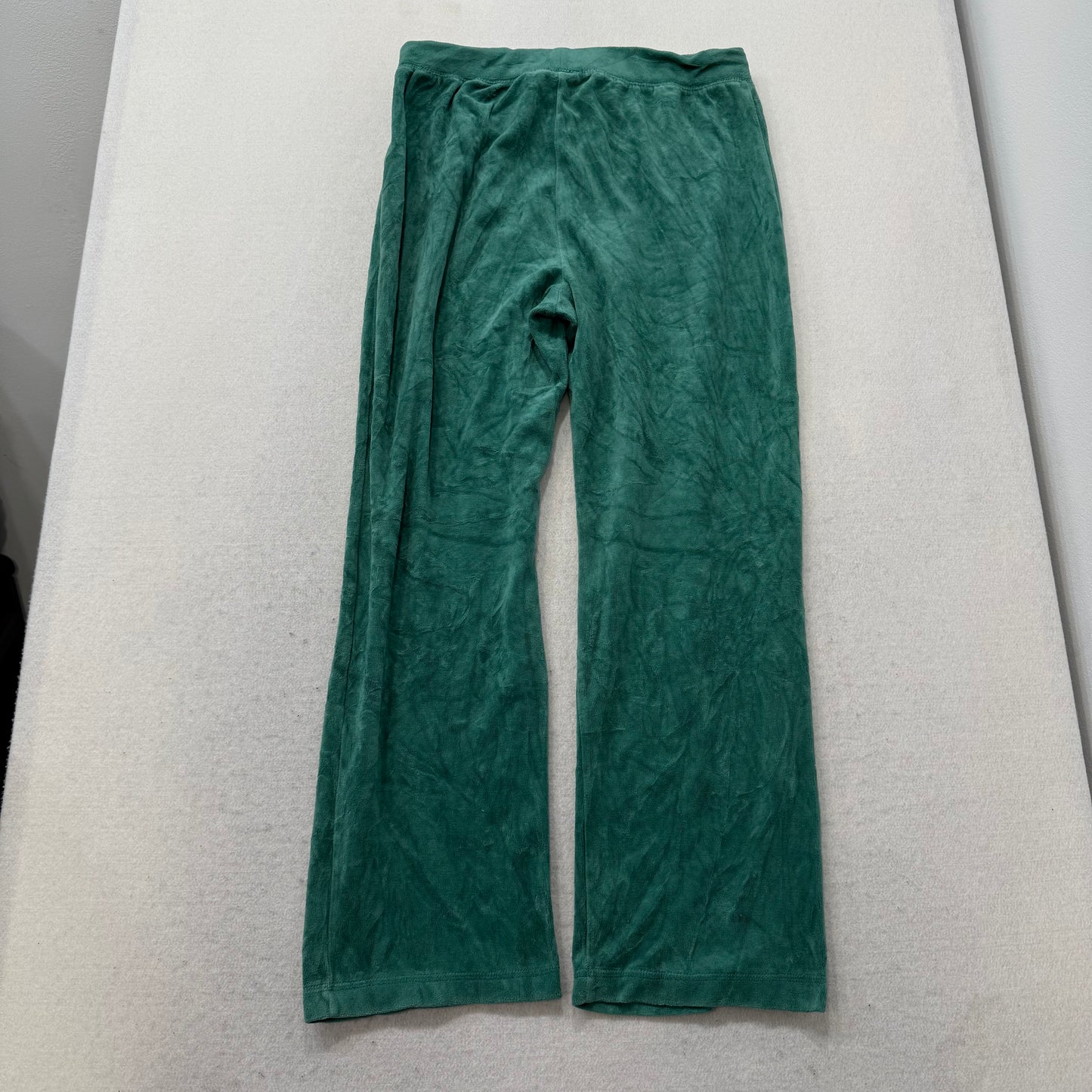 Juicy Couture Womens Jade Green Velour Straight Leg Track Pant Loungewear Size M